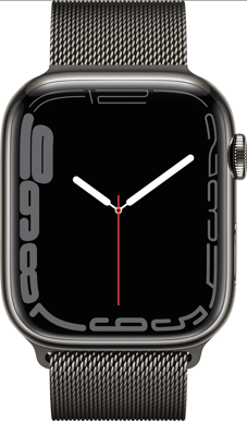 Apple Watch Series 7 (45mm) Stål Midnatt Milanese LTE