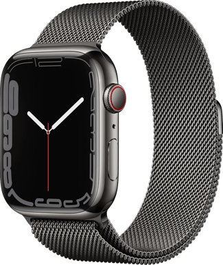 Apple Watch Series 7 (45mm) Stål Midnatt Milanese LTE