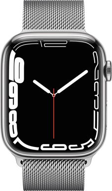 Apple Watch Series 7 (45mm) Stål Silver Milanese LTE