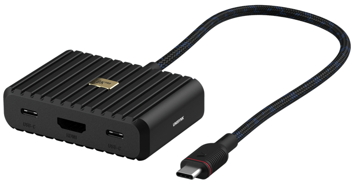 Unisynk 5 port USB-C Hub 8K 100W Svart