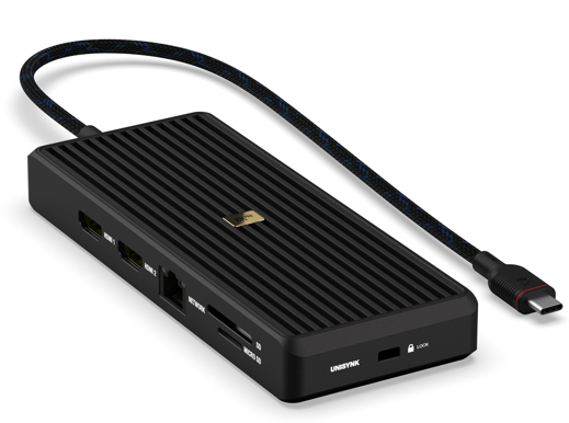 Unisynk 12 port USB-C Hub 8K 100W Svart