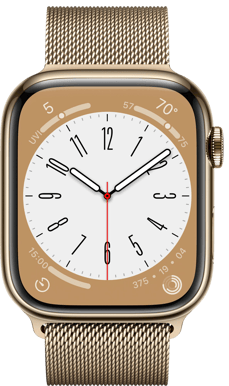 Apple Watch Series 8 (45mm) Stål Guld Loop LTE