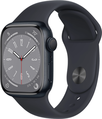 Apple Watch Series 8 (41mm) Aluminium Midnatt Sport