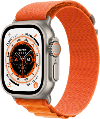 Apple Watch Ultra (49mm) Titanboett Orange Bergsloop Small