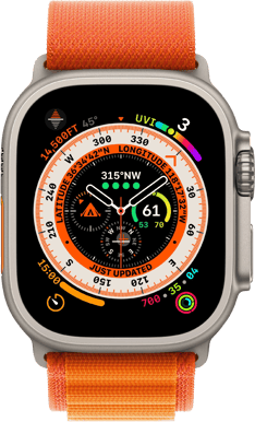 Apple Watch Ultra (49mm) Titanboett Orange Bergsloop Small