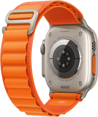 Apple Watch Ultra (49mm) Titanboett Orange Bergsloop Small