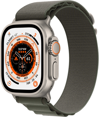 Apple Watch Ultra (49mm) Titanboett Grön Bergsloop Large