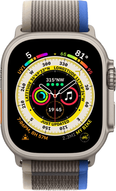 Apple Watch Ultra (49mm) Titanboett Blå/grå Terrängloop M/L