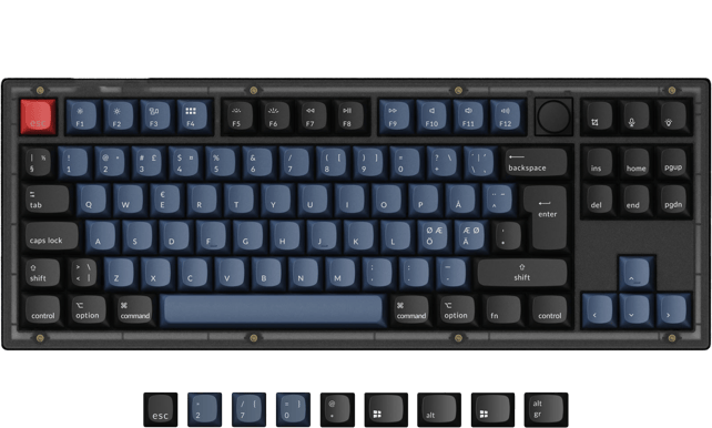Keychron V3 TKL Knob Pro Red Switch Frosted Black QMK/VIA