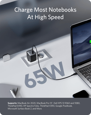 Anker PowerPort Nano 65W, USB-C, Svart