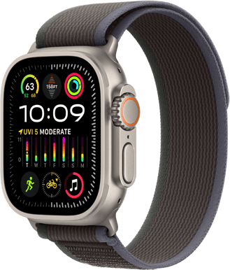 Apple Watch Ultra 2 (49mm) Titanboett Blå/svart Terrängloop M/L