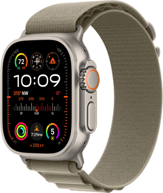Apple Watch Ultra 2 (49mm) Titanboett Oliv Bergsloop Large