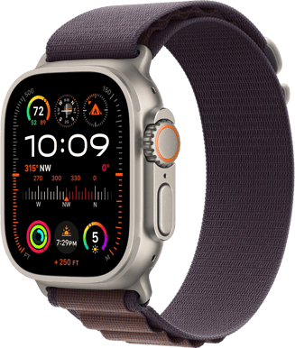 Apple Watch Ultra 2 (49mm) Titanboett Indigo Bergsloop Large