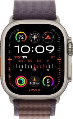 Apple Watch Ultra 2 (49mm) Titanboett Indigo Bergsloop Large