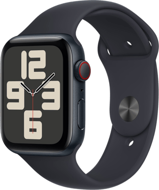 Apple Watch SE 2022 (44mm) Aluminium Sport M/L Midnatt LTE