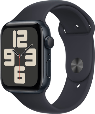 Apple Watch SE 2022 (44mm) Aluminium Sport M/L Midnatt