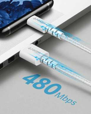 Anker PowerLine Select+, USB- A to C, 3ft, Vit