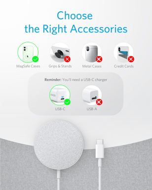 Anker PowerWave II Magnetisk Laddplatta Silver 10W