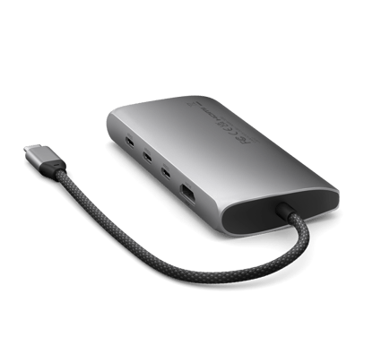 Satechi USB-C Multiport Adapter 8K med Ethernet Rymdgrå