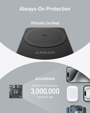 Anker MagGo Magnetisk Laddare 15W Svart