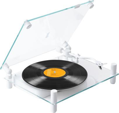 Transparent Turntable Skivsspelare Vit