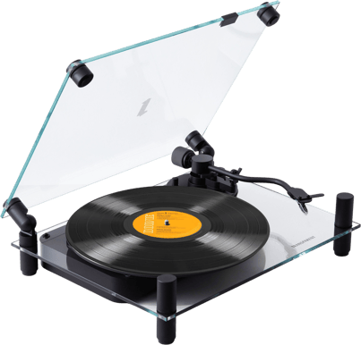 Transparent Turntable Skivsspelare Svart
