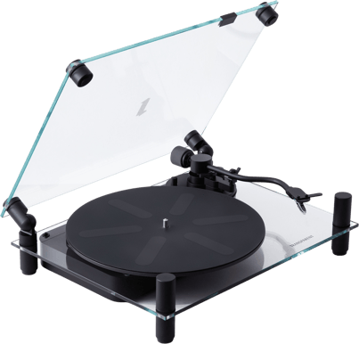Transparent Turntable Skivsspelare Svart