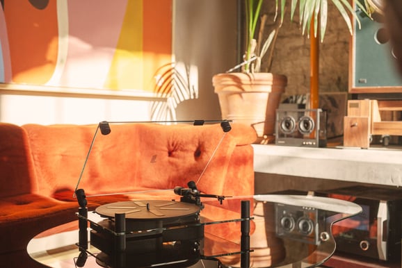 Transparent Turntable Skivsspelare Svart
