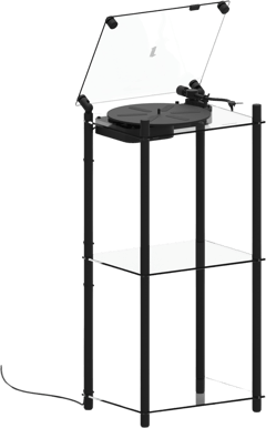 Transparent Turntable Table Stand Svart