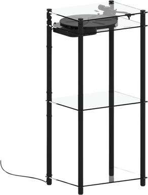 Transparent Turntable Table Stand Svart