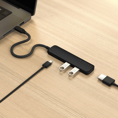 Satechi 4-i-1 USB-C Slim Multiport Adapter 4k - Svart