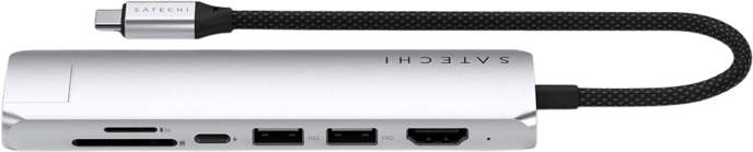 Satechi 7-i-1 USB-C Slim Multiport Adapter med Ethernet - Silver