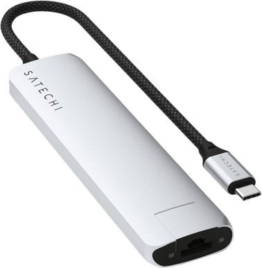 Satechi 7-i-1 USB-C Slim Multiport Adapter med Ethernet - Silver