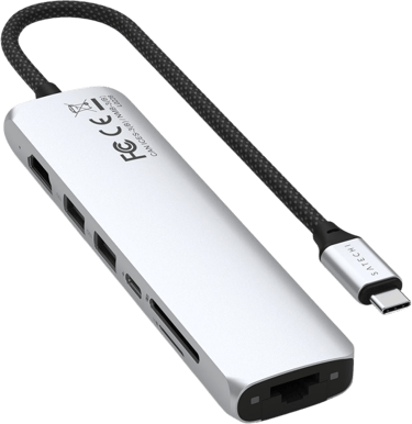 Satechi 7-i-1 USB-C Slim Multiport Adapter med Ethernet - Silver