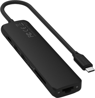 Satechi 7-i-1 USB-C Slim Multiport Adapter med Ethernet -  Svart