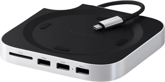 Satechi Mac Mini M4 Stand & Hub med M.2 NVMe