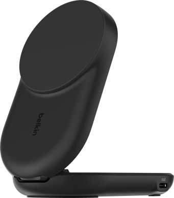 Belkin UltraCharge 2-i-1 hopfällbar magnetisk laddare med Qi2 25W - Svart