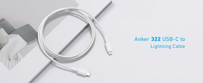 Anker 322 USB-C till Lightning 1.8m Vit