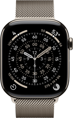 Apple Watch Series 11 (46mm) M/L Titan Milanesisk loop eSIM Naturlig