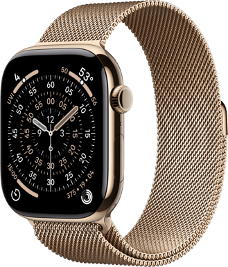 Apple Watch Series 11 (46mm) M/L Titan Milanesisk loop eSIM Guld