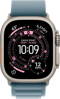 Apple Watch Ultra 3 (49mm) L Titan Bergsloop Naturlig/ljusblå