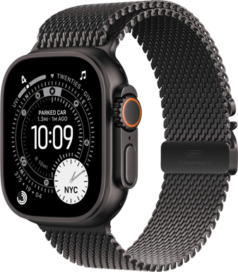 Apple Watch Ultra 3 (49mm) L Titan Milanesisk loop Svart
