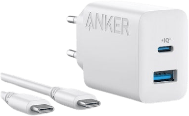 Anker Väggladdare 20W ink kabel Vit