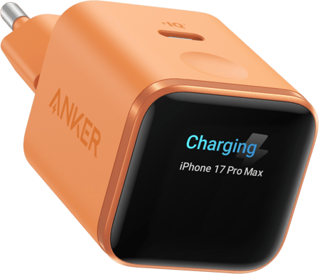 Anker Nano Charger Smart Display 45W Orange