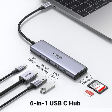UGREEN 6 in 1 USB-C Multifunction Adapter