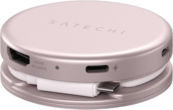Satechi OntheGo 5-i-1-multiportadapter för MacBook Neo - Rouge