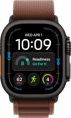 Apple Watch Ultra 4 (49mm) S Svart Titan Bergsloop Bourgogne