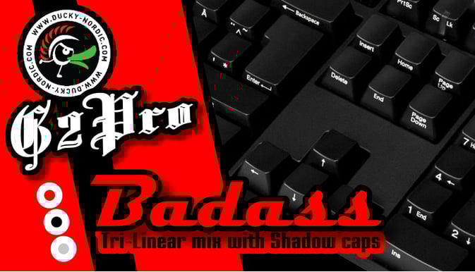 Ducky G2Pro Badass Linear MX Red/Black/Grey mix with Shadow Caps