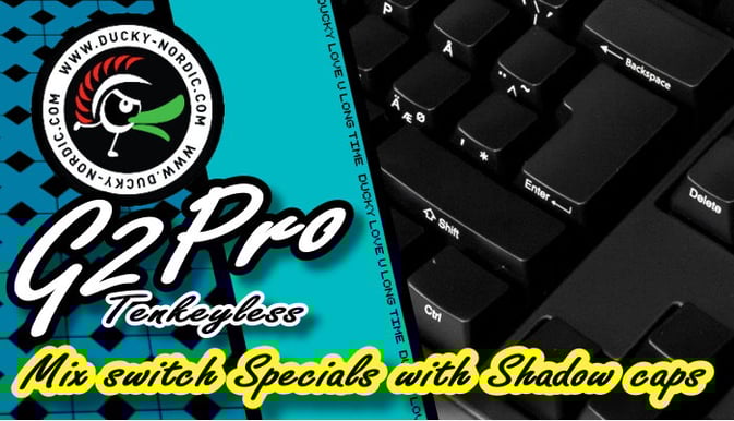 Ducky G2Pro TKL Special Clicky MX Blue/Green mix with Shadow Caps