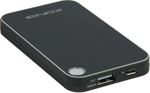 König Portabel USB-strömbank 3000mAh, externt batteri
